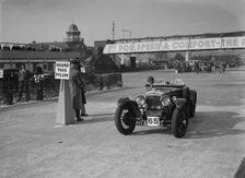 Frazer-Nash competing in the JCC Rally, Brooklands, Surrey, 1939. Artist: Bill Brunell