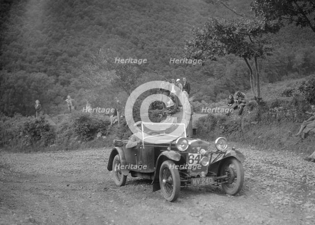Frazer-Nash competing in the Mid Surrey AC Barnstaple Trial, Beggars Roost, Devon, 1934. Artist: Bill Brunell.