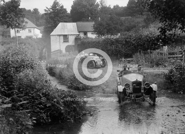 Frazer-Nash and MG J2, B&HMC Brighton-Beer Trial, Windout Lane, near Dunsford, Devon, 1934. Artist: Bill Brunell.