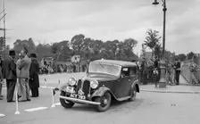 Frazer-Nash BMW 2-door saloon of JA Davies competing in the South Wales Auto Club Welsh Rally, 1937 Artist: Bill Brunell