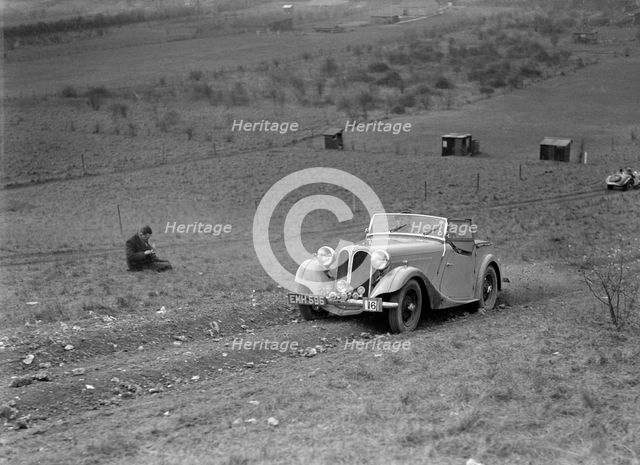 Frazer-Nash BMW 319/55 at the London Motor Club Coventry Cup Trial, Knatts Hill, Kent, 1938. Artist: Bill Brunell.