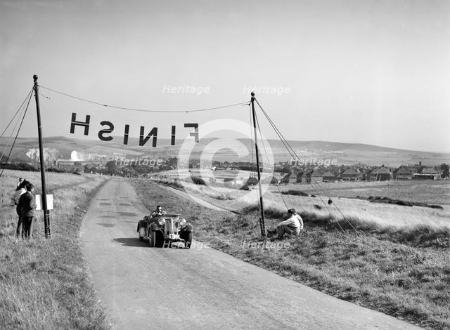 Frazer-Nash BMW 328 of EN Leon at the Bugatti Owners Club Lewes Speed Trials, Sussex, 1937. Artist: Bill Brunell.