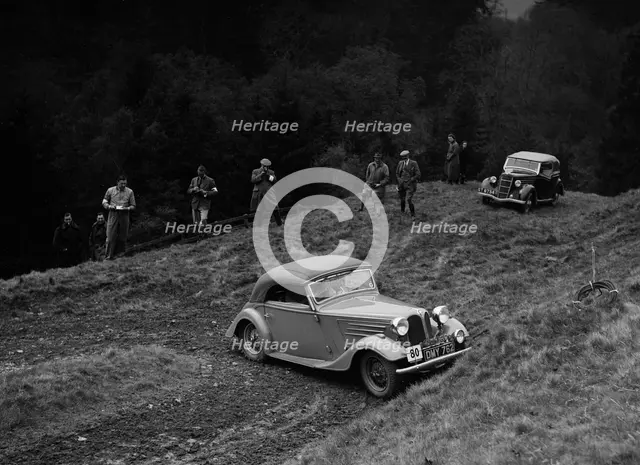 Frazer-Nash BMW of EB Wadsworth competing in the MCC Edinburgh Trial, Roxburghshire, Scotland, 1938. Artist: Bill Brunell.