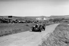 Frazer-Nash BMW of EG Burt competing in the Bugatti Owners Club Lewes Speed Trials, Sussex, 1937. Artist: Bill Brunell