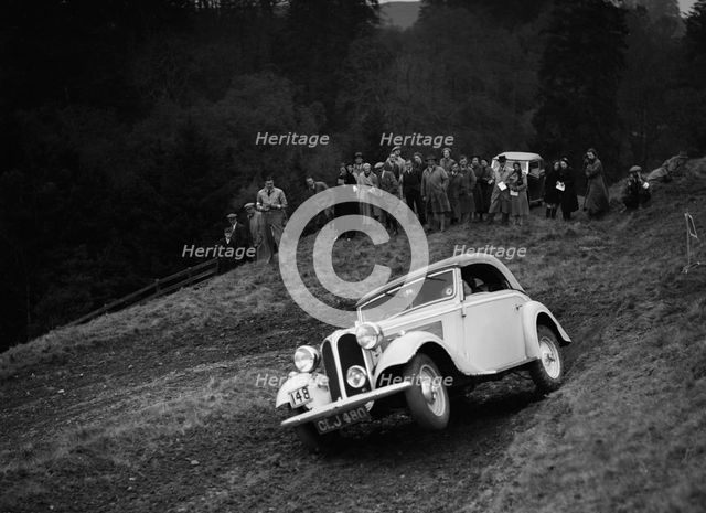 Frazer-Nash BMW of LEC Hall competing in the MCC Edinburgh Trial, Roxburghshire, Scotland, 1938. Artist: Bill Brunell.