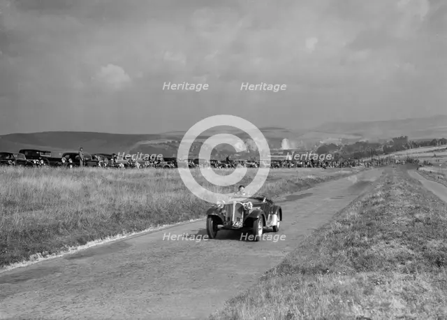 Frazer-Nash BMW competing in the Bugatti Owners Club Lewes Speed Trials, Sussex, 1937. Artist: Bill Brunell.