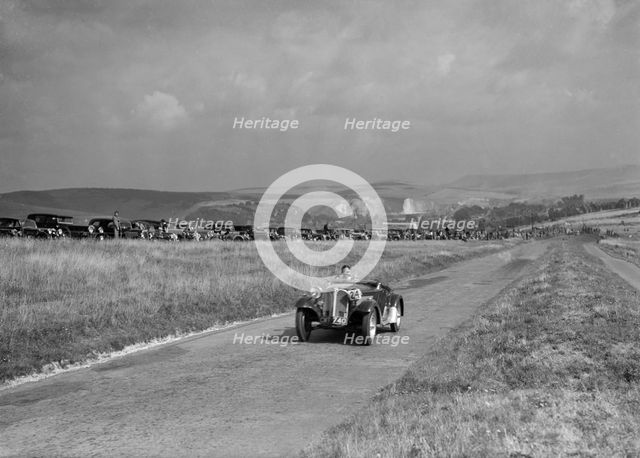 Frazer-Nash BMW competing in the Bugatti Owners Club Lewes Speed Trials, Sussex, 1937. Artist: Bill Brunell.