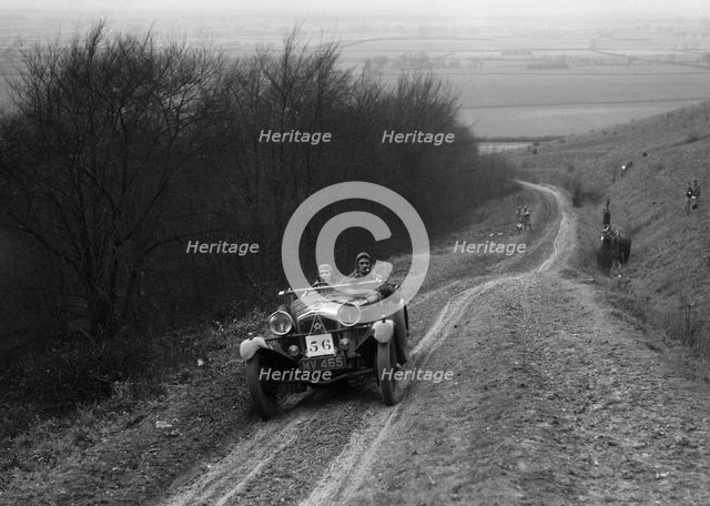 Frazer-Nash Boulogne 2-seater competing in a trial, Crowell Hill, Chinnor, Oxfordshire, 1930s. Artist: Bill Brunell.