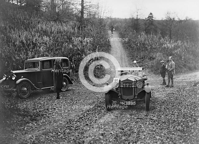 Frazer-Nash Boulogne of DS Hopkins competing in the Inter-Varsity Trial, November 1931. Artist: Bill Brunell.