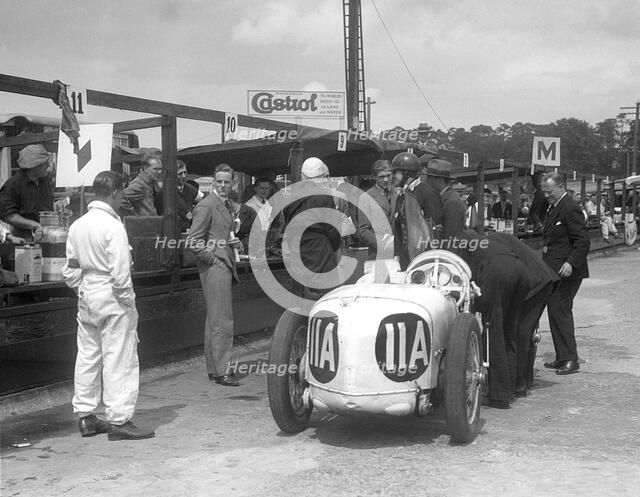 Frazer-Nash of Adrian Malcolm Conan-Doyle at the LCC Relay GP, Brooklands, 25 July 1931. Artist: Bill Brunell.