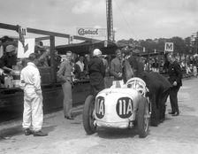 Frazer-Nash of Adrian Malcolm Conan-Doyle at the LCC Relay GP, Brooklands, 25 July 1931. Artist: Bill Brunell