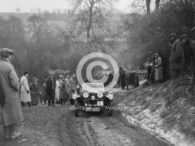 Frazer-Nash of AL Marshall competing in the Sunbac Colmore Trial, Gloucestershire, 1933. Artist: Bill Brunell.