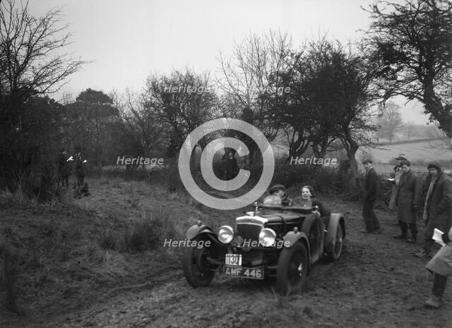 Frazer-Nash of JD Greaves at the Sunbac Colmore Trial, near Winchcombe, Gloucestershire, 1934. Artist: Bill Brunell.
