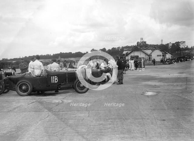 Frazer-Nash of WL Mummery at the LCC Relay GP, Brooklands, 25 July 1931. Artist: Bill Brunell.