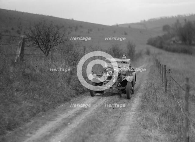 Frazer-Nash Super Sports of A Sebag-Montefiore competing in the Inter-Varsity Trial, November 1931. Artist: Bill Brunell.