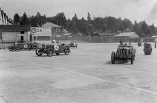 Frazer-Nash, Wolseley Hornet and Riley 9 Brooklands, BARC meeting, Brooklands, Surrey, 1933. Artist: Bill Brunell