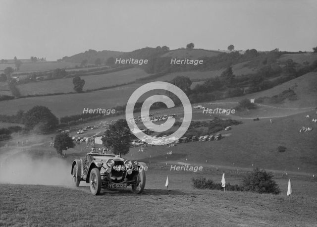 Frazer-Nash TT replica competing in the MG Car Club Rushmere Hillclimb, Shropshire, 1935. Artist: Bill Brunell.