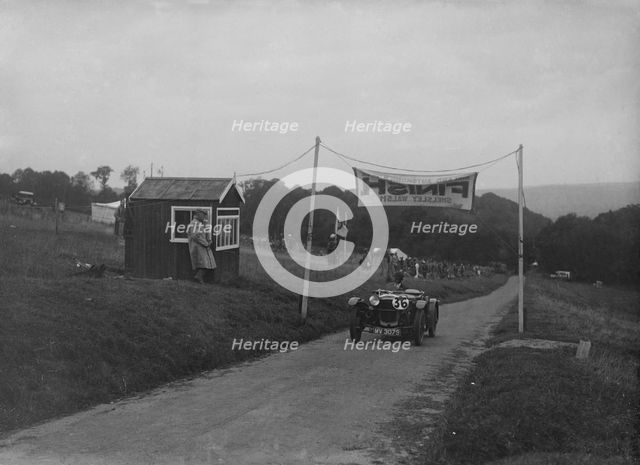 Frazer-Nash TT replica finishing the Shelsley Walsh Hillclimb, Worcestershire, 1935. Artist: Bill Brunell.