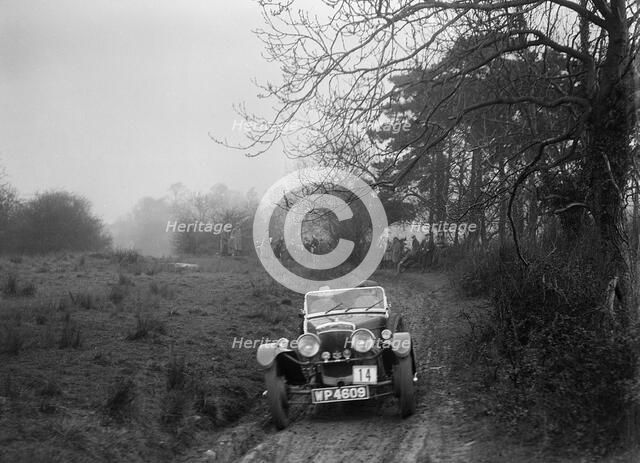 Frazer-Nash TT replica of NV Terry, Sunbac Colmore Trial, near Winchcombe, Gloucestershire, 1934. Artist: Bill Brunell.