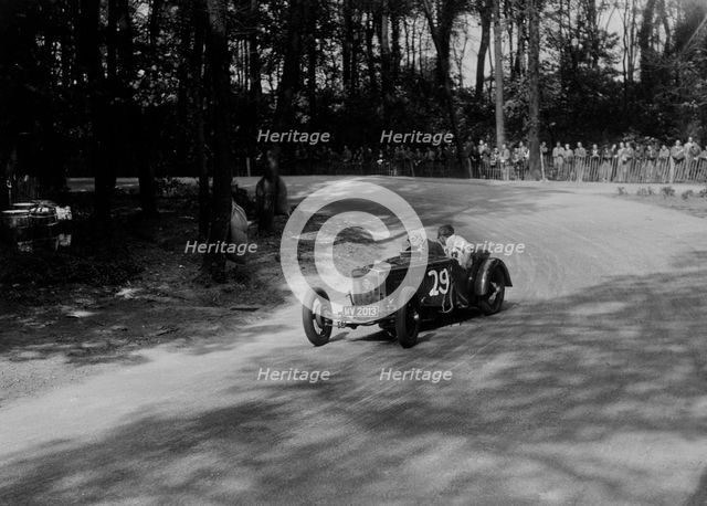 Frazer-Nash TT replica racing at Donington Park, Leicestershire, 1930s. Artist: Bill Brunell.