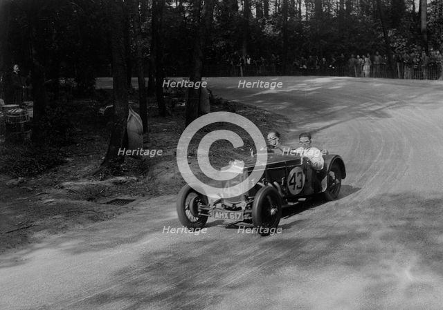Frazer-Nash TT replica racing at Donington Park, Leicestershire, 1935. Artist: Bill Brunell.