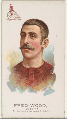 Fred Wood, Cyclist, from World's Champions, Series 2 (N29) for Allen & Ginter Cigarettes, ..., 1888. Creator: Allen & Ginter