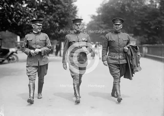 Fred R. Brown, Lt. Col. Sherer; Brown; Major Joseph Compton Castner, 1917. Creator: Harris & Ewing.