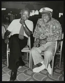 Freddie Green and Count Basie at the Grosvenor House Hotel, London, 1979. Creator: Denis Williams