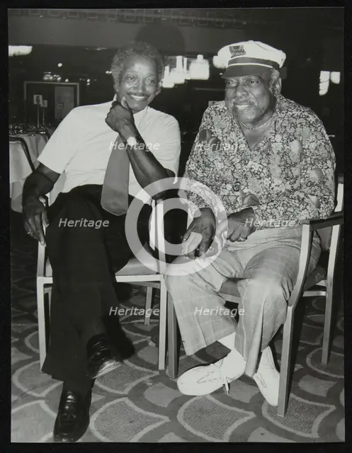 Freddie Green and Count Basie at the Grosvenor House Hotel, London, 1979. Creator: Denis Williams.