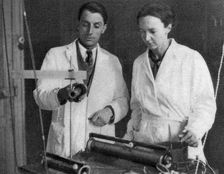 Frederic Joliot and Irene Joliot-Curie, French scientists, 1935