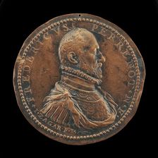 Frédéric Perrenot, 1536-1602, Lord of Champagney, Governor of Antwerp 1571 [obverse], 1574. Creator: Jacob Zagar