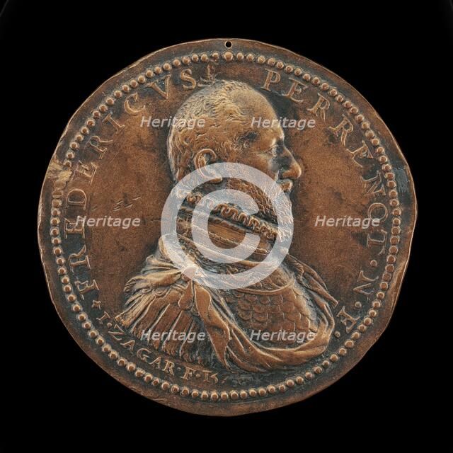 Frédéric Perrenot, 1536-1602, Lord of Champagney, Governor of Antwerp 1571 [obverse], 1574. Creator: Jacob Zagar.