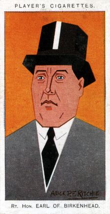 Frederick Edwin Smith, 1st Earl of Birkenhead, Lord Chancellor, 1926.Artist: Alick P F Ritchie