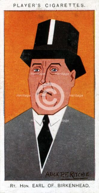 Frederick Edwin Smith, 1st Earl of Birkenhead, Lord Chancellor, 1926.Artist: Alick P F Ritchie