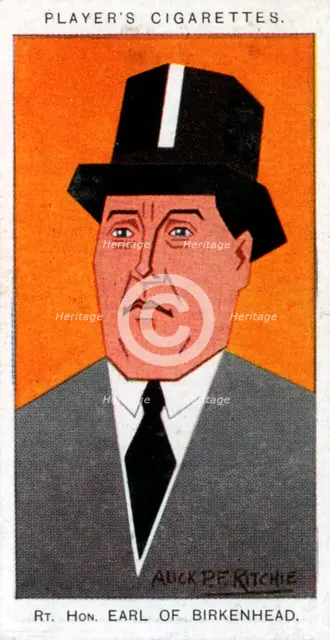 Frederick Edwin Smith, 1st Earl of Birkenhead, Lord Chancellor, 1926.Artist: Alick P F Ritchie