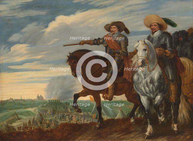 Frederick Henry and Ernst Casimir of Nassau-Dietz at the Siege of ’s Hertogenbosch, c.1629-c.1635. Creator: Pauwels van Hillegaert I.