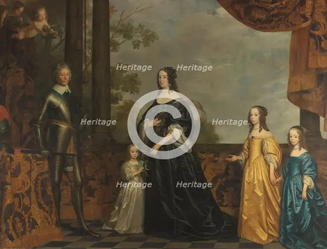 Frederick Henry, his Consort Amalia of Solms, and their Three Youngest Daughters, c.1647. Creator: Gerrit van Honthorst.