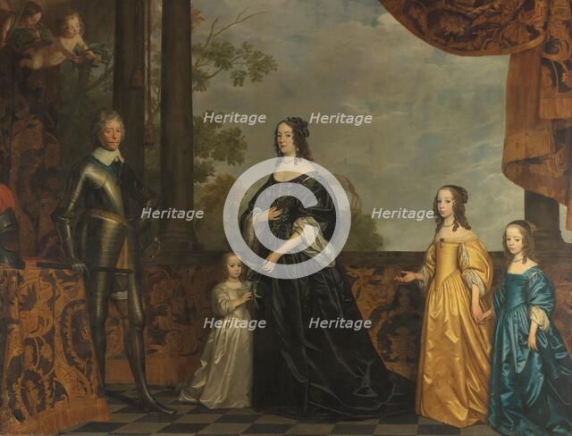 Frederick Henry, his Consort Amalia of Solms, and their Three Youngest Daughters, c.1647. Creator: Gerrit van Honthorst.