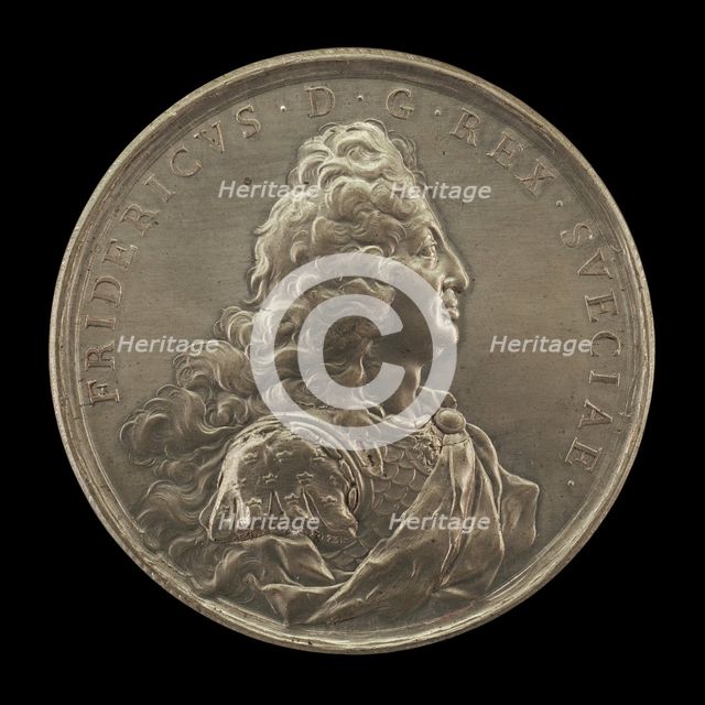 Frederick I, 1676-1751, King of Sweden 1720 [obverse], 1731. Creator: Johann Karl Hedlinger.
