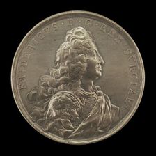 Frederick I, 1676-1751, King of Sweden 1720 [obverse], 1731. Creator: Johann Karl Hedlinger
