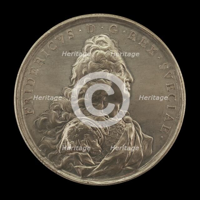 Frederick I, 1676-1751, King of Sweden 1720 [obverse], 1731. Creator: Johann Karl Hedlinger.