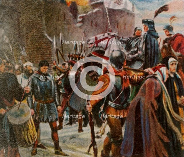 Frederick I, Margrave of Brandenburg, brings down the Quitzows, 1414, (1936). Creator: Unknown.