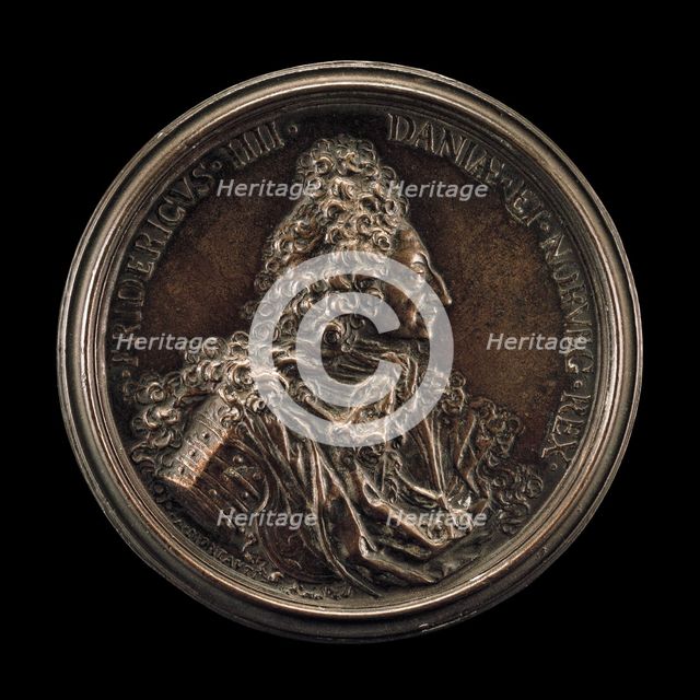 Frederick IV, 1671-1730, King of Denmark and Norway 1699 [obverse], 1708. Creator: Antonio Montauti.