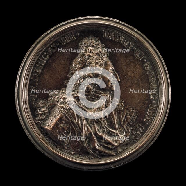 Frederick IV, 1671-1730, King of Denmark and Norway 1699 [obverse], 1708. Creator: Antonio Montauti.