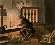 Frederick II in the village church at Elsnig...after the Battle of Torgau, 3 November 1760, (1936). Creator: Unknown