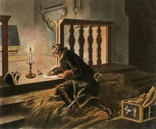 Frederick II in the village church at Elsnig...after the Battle of Torgau, 3 November 1760, (1936). Creator: Unknown