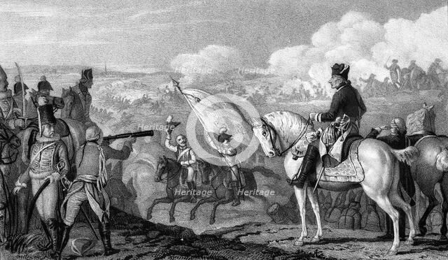 Frederick II, The Great (1712-1786), King of Prussia from 1740, at the Battle of Rossbach, 1757. Artist: Unknown