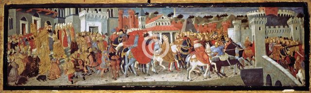 Frederick III and Leonora of Portugal in Rome, 1452. Artist: Giovanni di Ser Giovanni, (Lo Scheggia) (1406-1486)