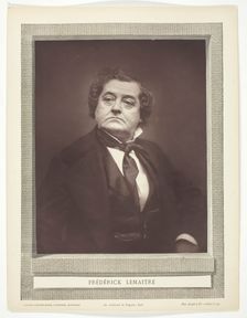 Frédérick Lemaître (French actor and playwright, 1800-1976), c. 1876. Creator: Etienne Carjat