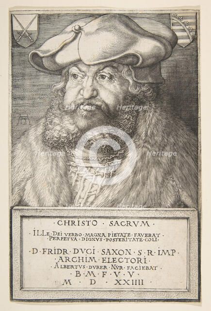 Frederick the Wise, Elector of Saxony, 1524. Creator: Albrecht Durer.